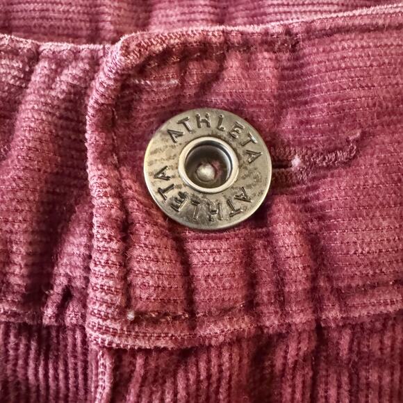 Athleta slim cord pant Corduroy Women Sz 0 Burgundy Cherrywood Holiday cords - Picture 3 of 15